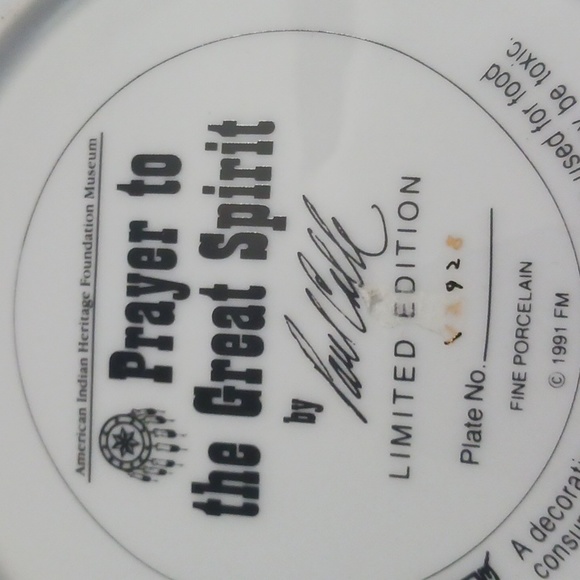 "Prayer to the Great Spirit" American Indian Fine Porcelain Plate - Picture 2 of 2